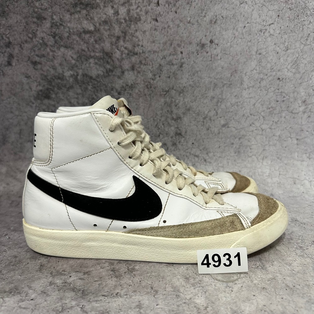 Nike Blazer Mid 77 Vintage Mens 7.5 White Black CZ1055-100 Leather Sneaker